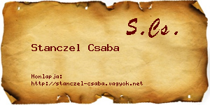 Stanczel Csaba névjegykártya